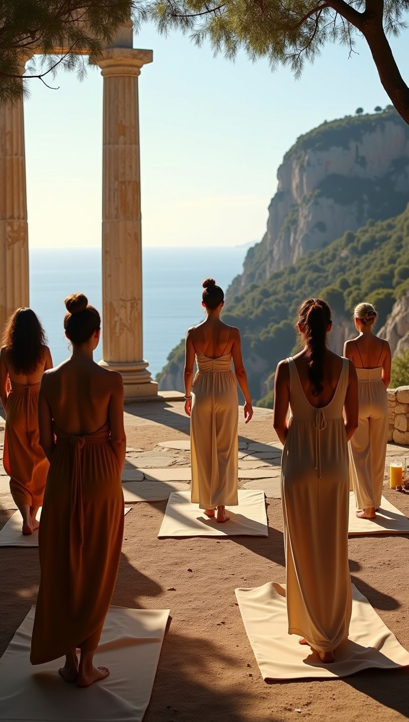 Δάσκαλος γιόγκα καθοδηγεί τους μαθητές σε μια στάση χαλάρωσης