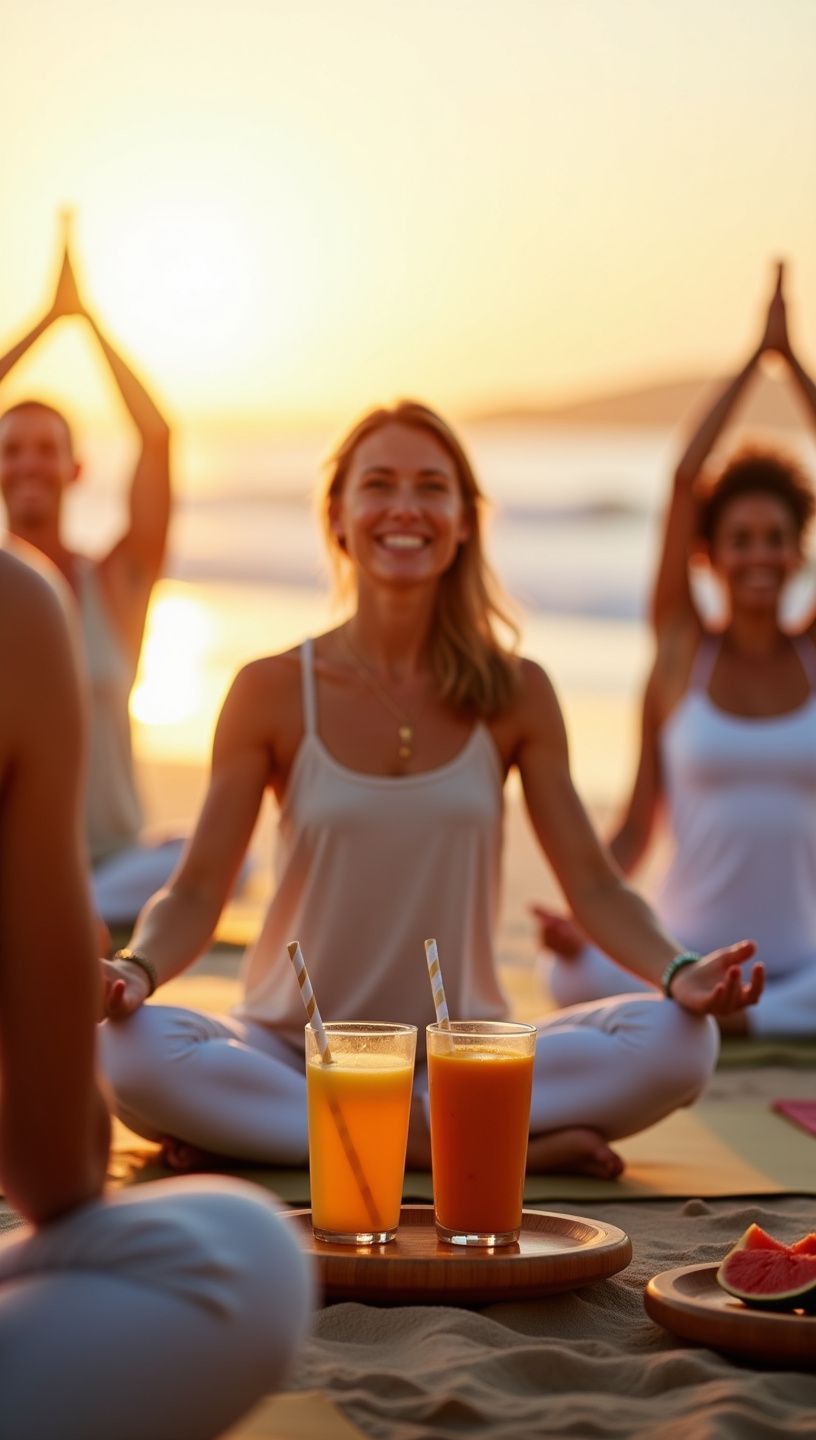 Στιγμιότυπο από μάθημα γιόγκα με μουσική στο υπόβαθρο