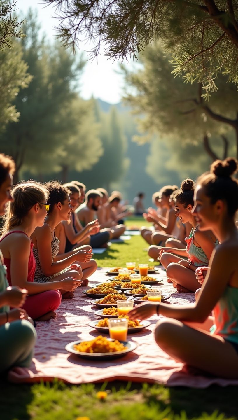 Γιόγκι σε στάση ισορροπίας με φόντο ένα ηλιοβασίλεμα