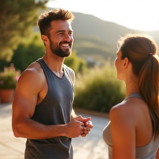 Προφίλ δασκάλου γιόγκα με χαμόγελο και θετική ενέργεια